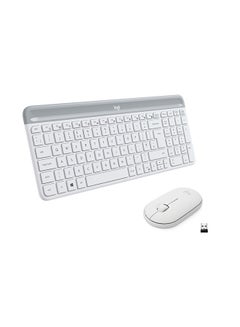 Logitech MK470 Slim Wireless Keyboard & Mouse Combo Unifying USB-Receiver, Low Profile, Whisper-Quiet, Long Battery Life Off, EN Layout Off-White  - Image 1
