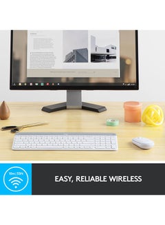 Logitech MK470 Slim Wireless Keyboard & Mouse Combo Unifying USB-Receiver, Low Profile, Whisper-Quiet, Long Battery Life Off, EN Layout Off-White  - Image 5