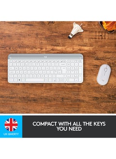 Logitech MK470 Slim Wireless Keyboard & Mouse Combo Unifying USB-Receiver, Low Profile, Whisper-Quiet, Long Battery Life Off, EN Layout Off-White  - Image 3