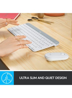 Logitech MK470 Slim Wireless Keyboard & Mouse Combo Unifying USB-Receiver, Low Profile, Whisper-Quiet, Long Battery Life Off, EN Layout Off-White  - Image 4