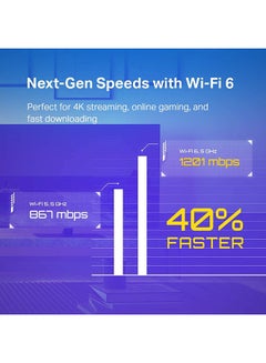 TP-LINK Archer AX20 AX1800 Dual Band WiFi 6 Router, Quad-Core Processing, Gigabit LAN & USB Ports, WPA3 Cyber Security, Parental Controls, Long Range Coverage, Works with Alexa Black  - Image 2