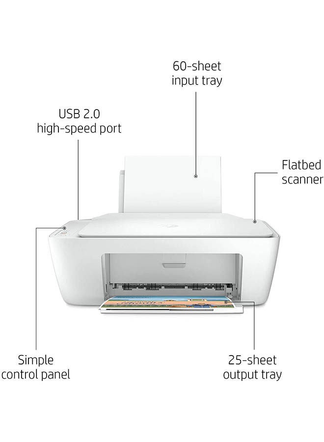HP - Deskjet 2720 All-in-One Printer,Wireless/Print/Copy/Scan [3XV18B] White - Image 1