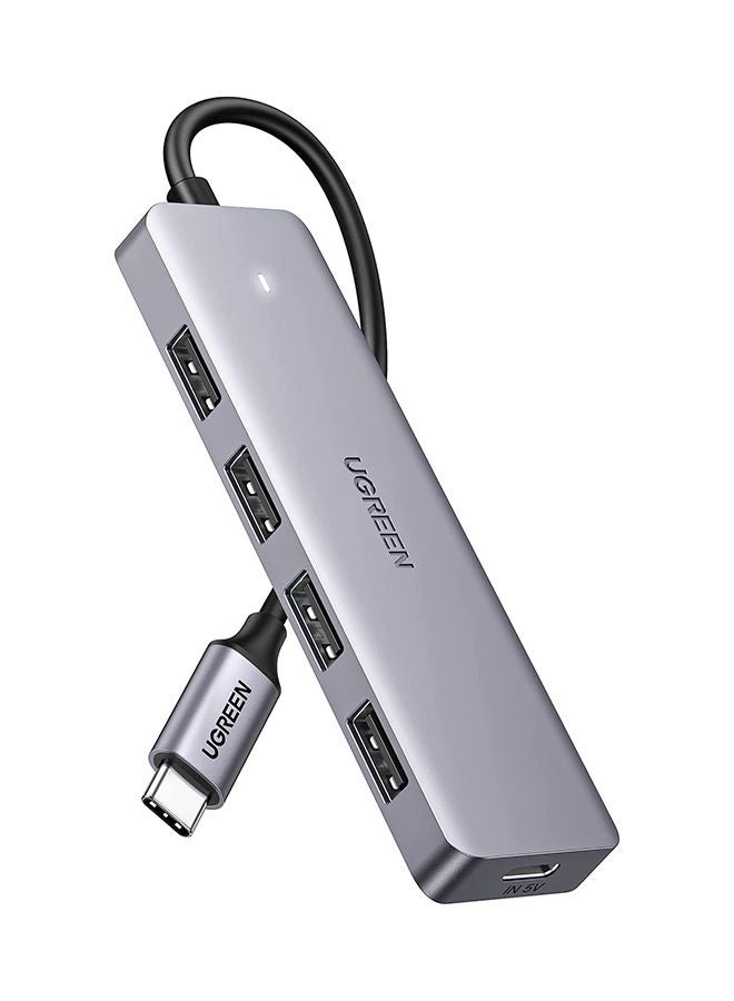 USB C Hub 4 Ports USB C Adapter Type C Hub to USB 3.0 Extention Compatible for MacBook Pro/Air/Samsung S22 Ultra/Huawei Mate XS 2/P50/MateBook/LG/Chromebook/iPad Pro/Air 5/Dell XPS 15 silver 