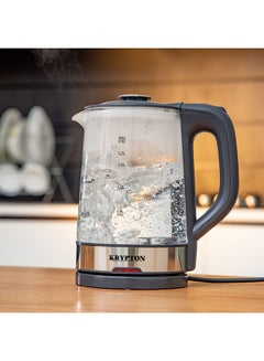 Electric Cordless Glass Kettle with Boil Dry Protection, Detachable Power Base, Auto Shut Off, Fast Boil & Easy to Clean and Ideal for Hot Water, Tea or Coffee 2 L 1500 W KNK6221 Black/Silver - v1668779836/N46896375A_3