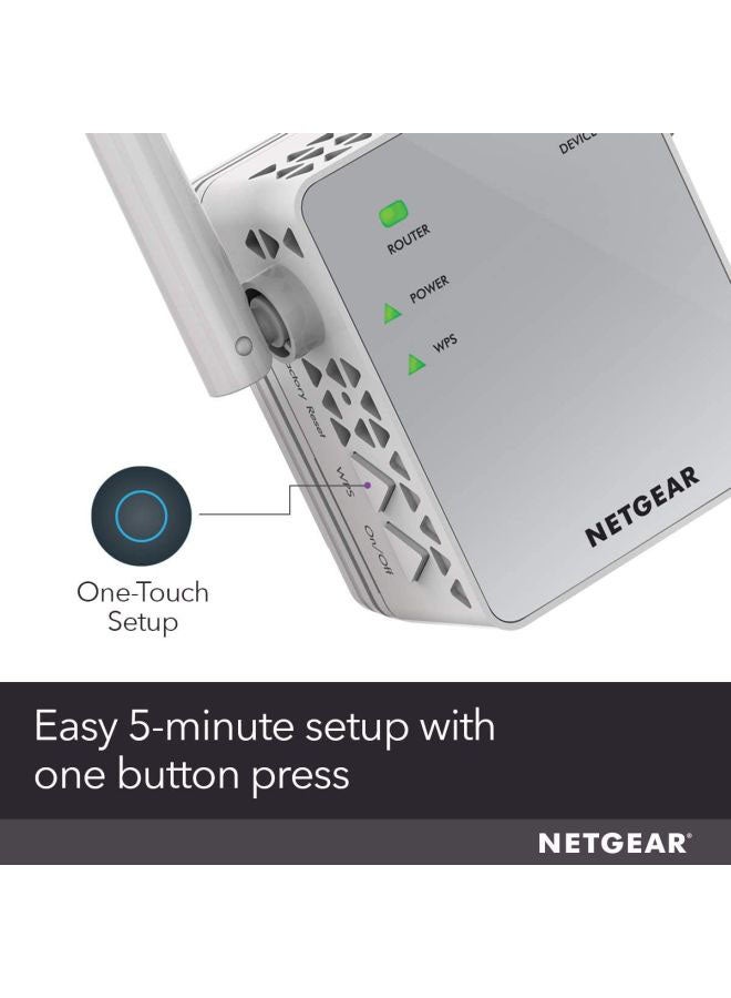 EX3700 AC750 Universal Wi-Fi Range Extender (NG-EX3700-100UKS) White/Grey