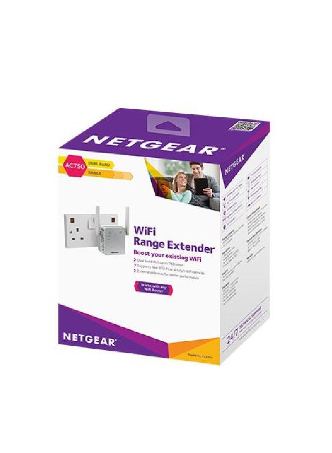 EX3700 AC750 Universal Wi-Fi Range Extender (NG-EX3700-100UKS) White/Grey