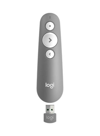 R500 Wireless Presentation Remote, 2.4 GHz and Bluetooth, USB-Receiver, Red Laser Pointer, 20-Meter Operating Range, 3 Buttons, PC/Mac/Android/iOS Grey - v1668790185/N22208641A_1