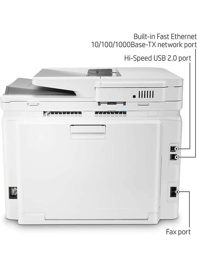 M283fdw Color LaserJet Pro Multi-Function Printer, Print, Copy, Scan, Fax, 22 ppm Print Speed, 600 x 600 dpi Resolution, 2.7" Color Touchscreen, 50-Page ADF for Scanning and Copying | 7KW75A White - v1668790208/N37596605A_6