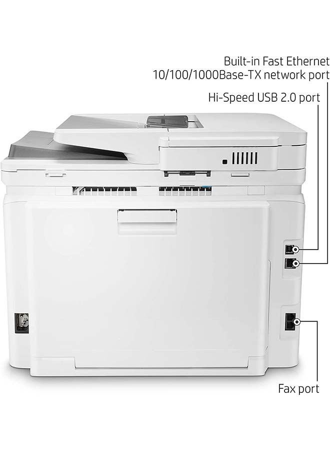 HP - M283fdw Color LaserJet Pro Multi-Function Printer, Print, Copy, Scan, Fax, 22 ppm Print Speed, 600 x 600 dpi Resolution, 2.7" Color Touchscreen, 50-Page ADF for Scanning and Copying | 7KW75A White - Image 1