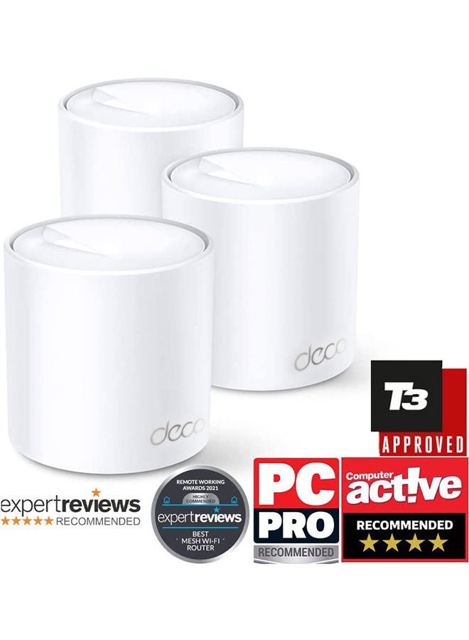 TP-LINK - Deco X20 (3-Pack) AX1800 Whole Home Advanced Mesh Wi-Fi 6 System, Coverage for 4-6 Bedroom Houses, Connect up to 150 Devices, WPA3 Security & Built-in Antivirus, Parental Controls, Works with Alexa White - Image 1