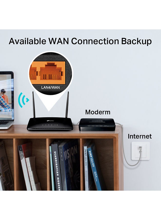 TP-LINK - Archer MR400 AC1200 Wireless Dual Band 4G LTE Router, 4G LTE Router, Plug and Play, Compatibility for SIM cards in 100+ countries, 64 Devices Connectivity, Parental Controls Black - Image 1