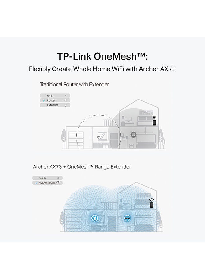 Dual Band 6 Stream Gigabit Wi-Fi 6 Router Archer AX73 AX5400 Black