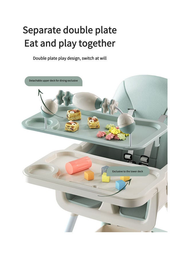 Kidle Reinforced Five Point Safety Belt Portable Four Wheel Baby Dining Chair  - Image 2