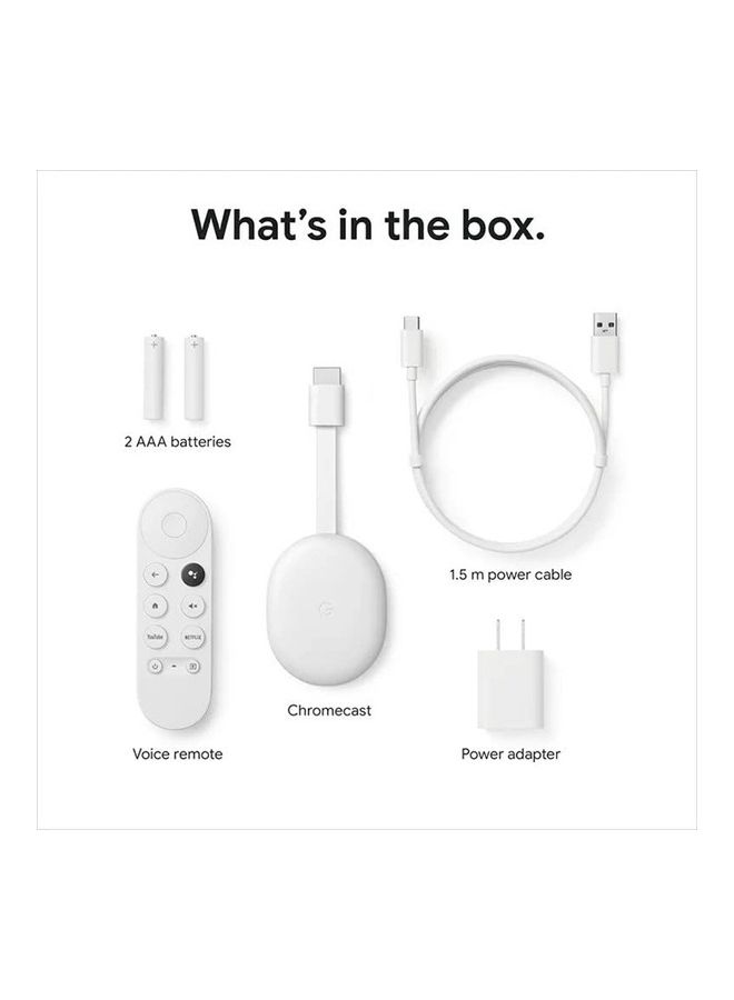 Google - Chromecast With TV HD Remote Streaming Device White - Image 1
