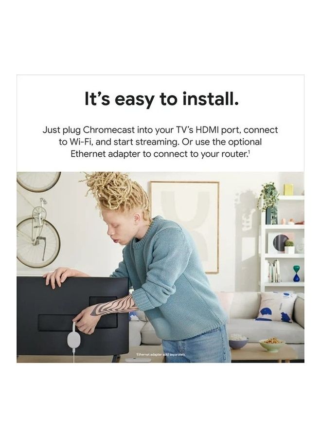 Google - Chromecast With TV HD Remote Streaming Device White - Image 1