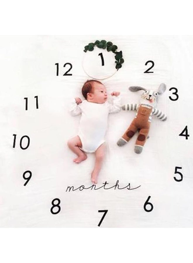 Milestone Baby Month Printed Soft Photography Prop Blanket - Image 3