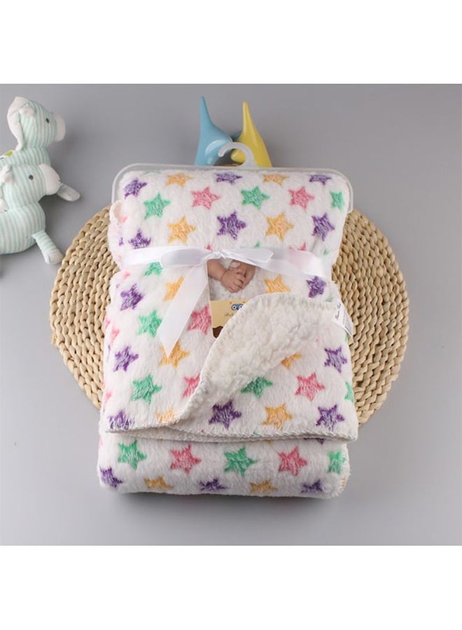 Generic Printed Thicken Soft New Born Swaddle Stroller Baby's Blanket  - Image 3