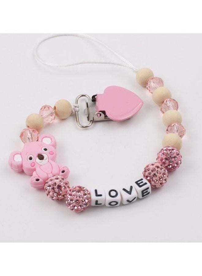 One Piece Crystal Beaded Baby Pacifier Clip