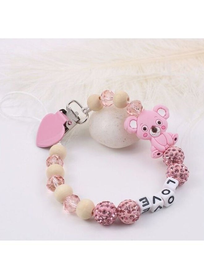 One Piece Crystal Beaded Baby Pacifier Clip