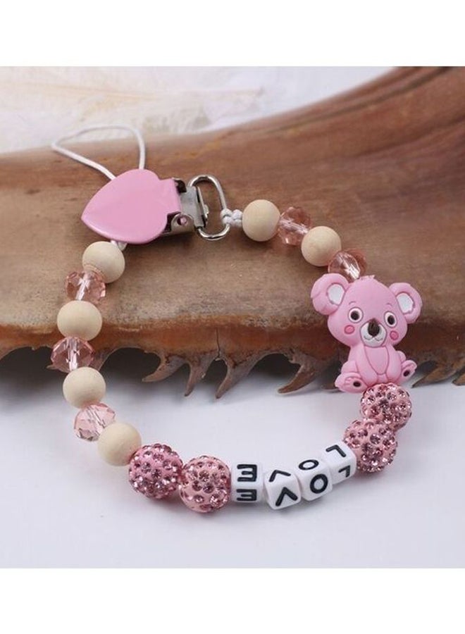 One Piece Crystal Beaded Baby Pacifier Clip