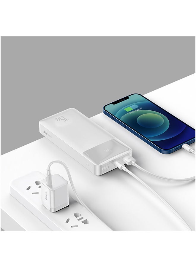 Baseus - 20000 mAh Power Bank 20000mAh 15W PD+QC con Display PPDML-J02- White - Image 1