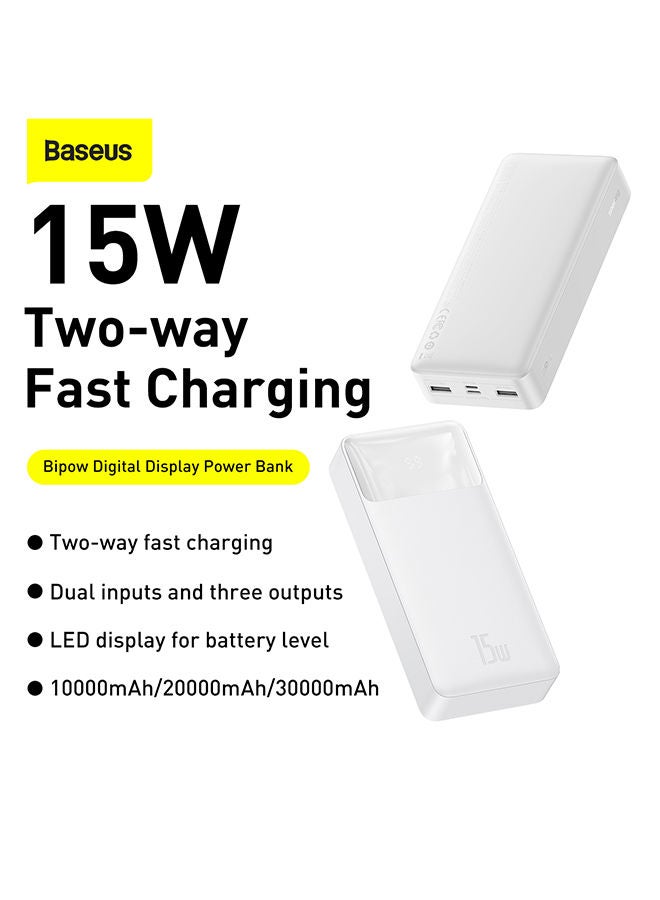 Baseus - 20000 mAh Power Bank 20000mAh 15W PD+QC con Display PPDML-J02- White - Image 1