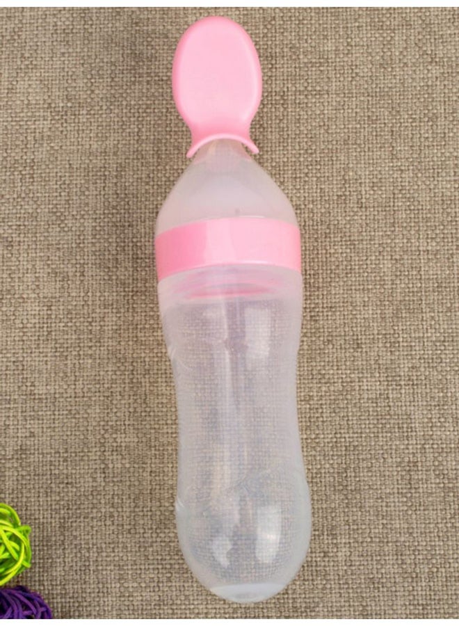 Baby's Silicone Squeezer Spoon Feeding Bottle - Image 2
