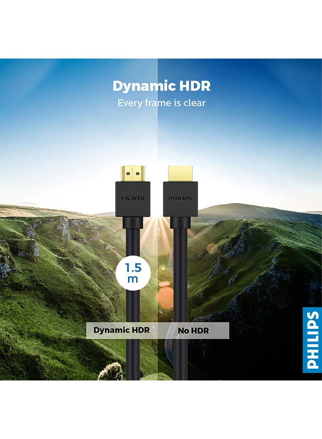 فيليبس كابل HDMI فائق السرعة بجودة 8K وتردد 60 هرتز أسود  - Image 2