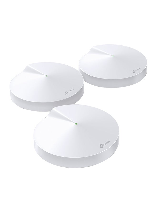 TP-LINK - Deco M5 (3-Pack) AC1300 Dual-Band Whole Home Mesh WiFi System, Coverage for 3-5 Bedroom Houses, 100 Devices Connectivity, Built-in Antivirus, Router/Extender Replacement, Parental Controls, Works with Alexa White - Image 1