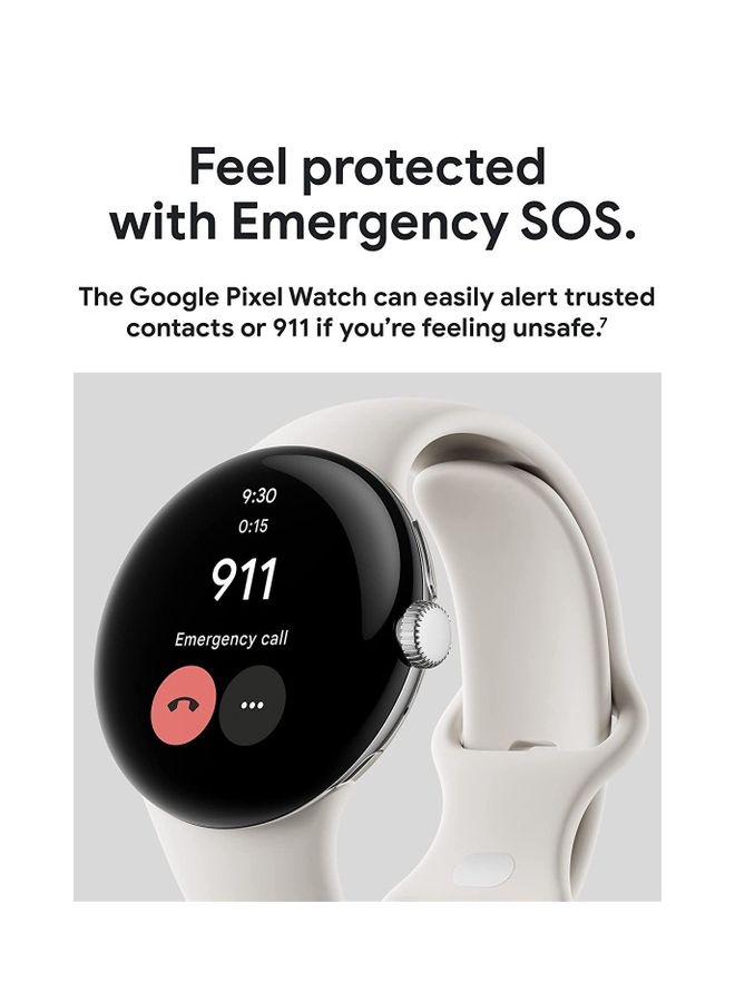 Google - Pixel Android Smartwatch With Fitbit Activity Tracking Heart Rate Stainless Steel Case Obsidian Active Band WiFi Black - Image 1