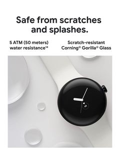 Google Pixel Android Smartwatch With Fitbit Activity Tracking Heart Rate Stainless Steel Case Obsidian Active Band WiFi Black  - Image 2