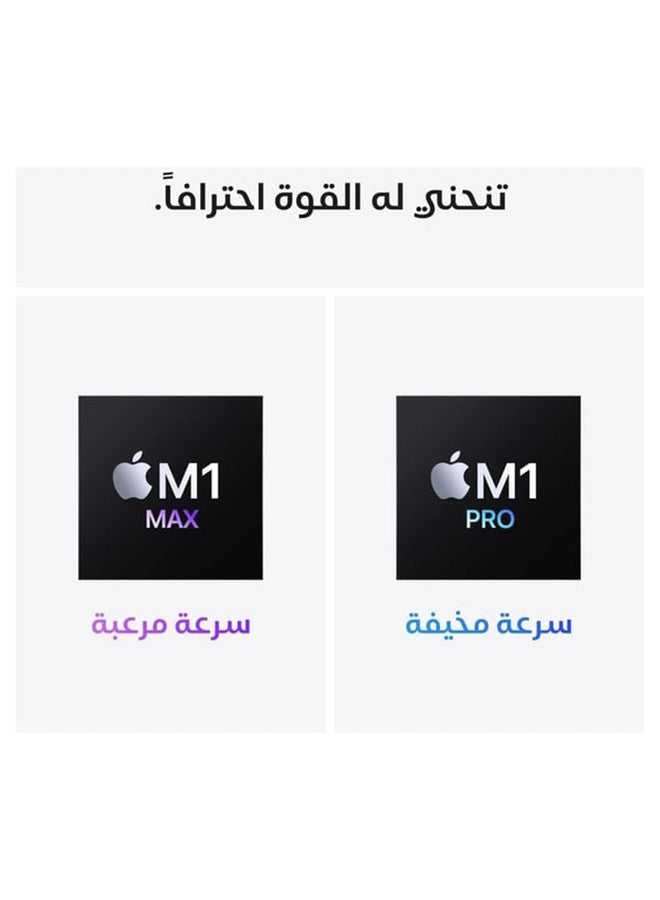 MacBook Pro 16-Inch (2021) Display, M1 Max chip With 10‑core CPU and 32‑core GPU Processer/32GB RAM/1TB SSD/Integrated Graphics English GREY