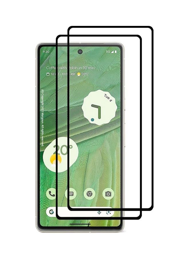 MARGOUN 2 Pack Screen Protector Tempered Glass 9H Anti-Scratch Shatterproof HD Edge to Edge Full Coverage Film  For Google Pixel 7 6.3 Inch Clear/Black - Image 2