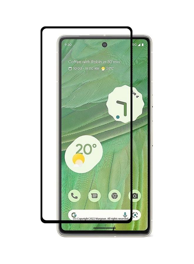 MARGOUN - Google Pixel 7 Screen Protector Tempered Glass 9H Anti-Scratch Shatterproof HD Edge to Edge Full Coverage Film 6.3 Inch Clear/Black - Image 1