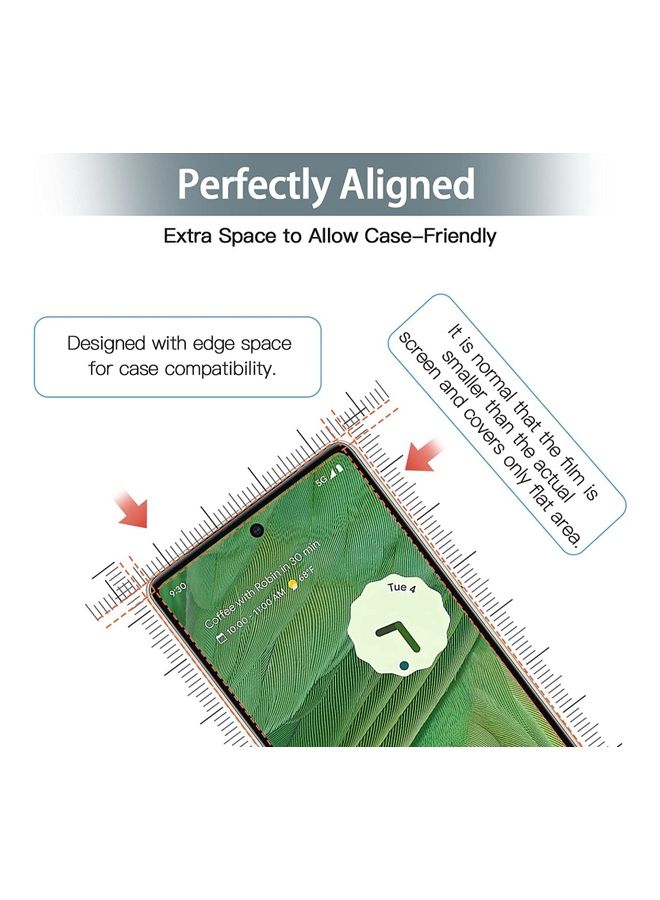 MARGOUN - Google Pixel 7 Screen Protector Tempered Glass 9H Anti-Scratch Shatterproof HD Edge to Edge Full Coverage Film 6.3 Inch Clear/Black - Image 1