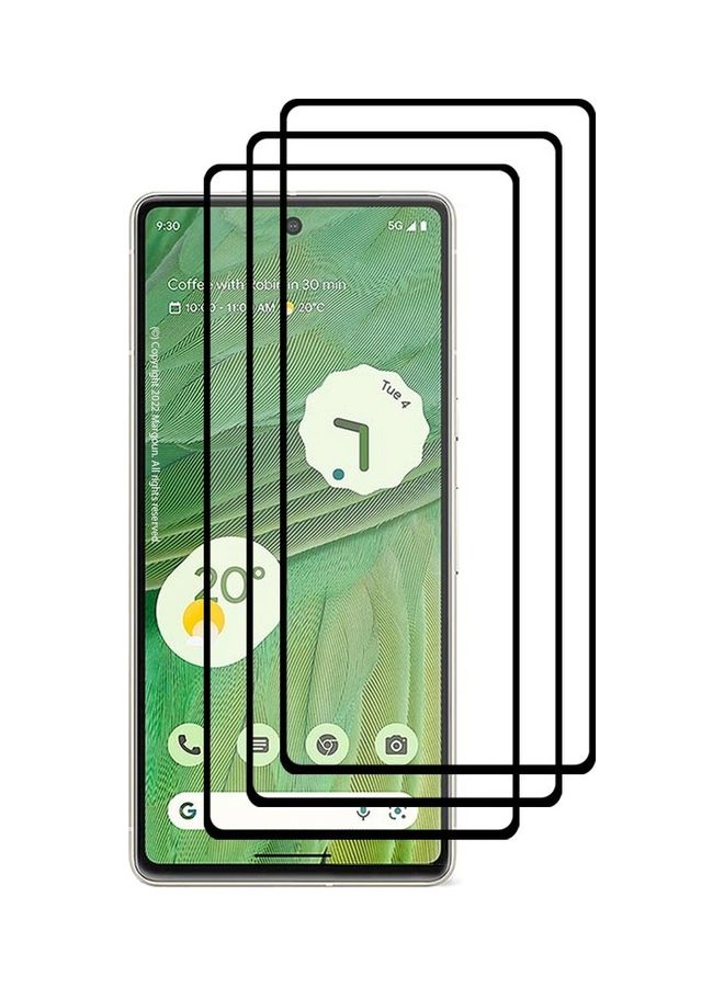 MARGOUN 3 Pack Tempered Glass 9H Anti-Scratch Shatterproof HD Edge to Edge Full Coverage Film Screen Protector For Google Pixel 7 6.3 inch Clear/Black - Image 2
