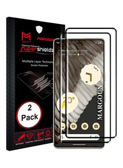 MARGOUN 2 Pack Tempered Glass 9H Anti-Scratch Shatterproof HD Edge to Edge Full Coverage Film Screen Protector For Google Pixel 7 Pro 6.7 inch Clear/Black  - Image 1