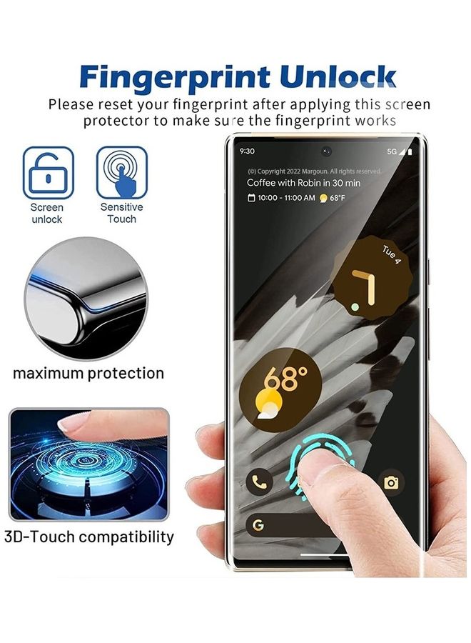 MARGOUN Google Pixel 7 Pro Screen Protector Tempered Glass 9H Anti-Scratch Shatterproof HD Edge to Edge Full Coverage Film 6.7 Inch Clear/Black  - Image 4