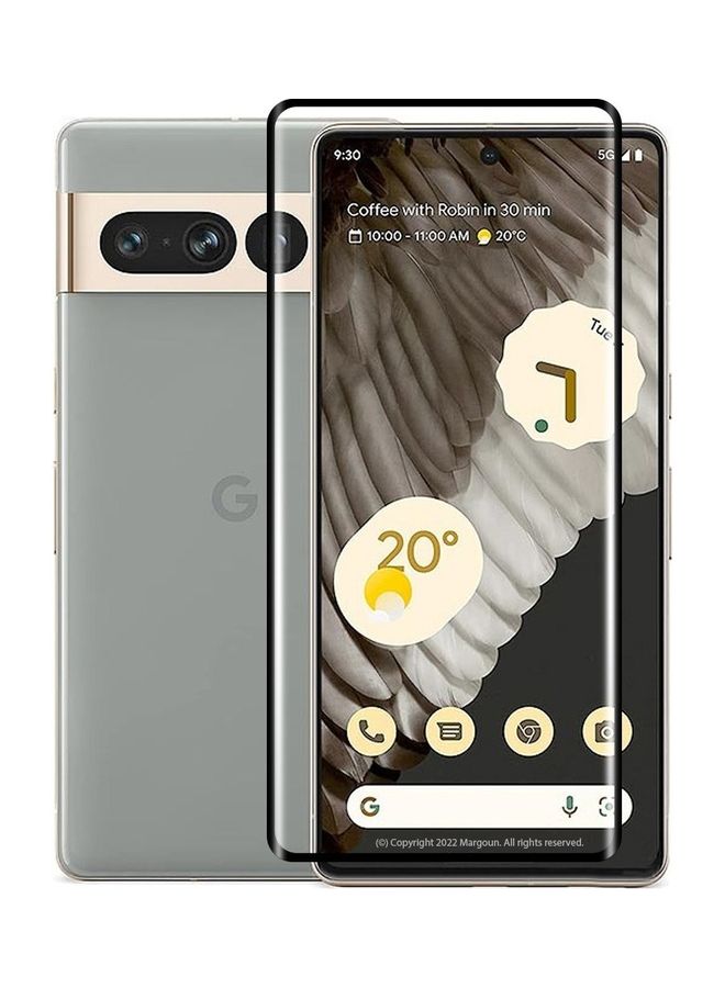 MARGOUN Google Pixel 7 Pro Screen Protector Tempered Glass 9H Anti-Scratch Shatterproof HD Edge to Edge Full Coverage Film 6.7 Inch Clear/Black  - Image 2