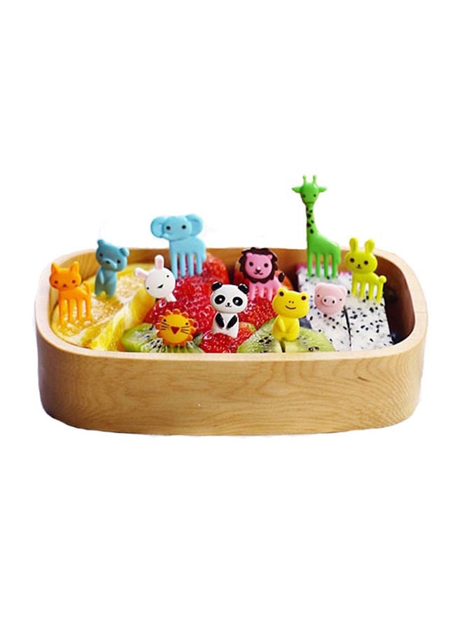 10-Piece Mini Cartoon Animal Fruit Forks Set - Image 2