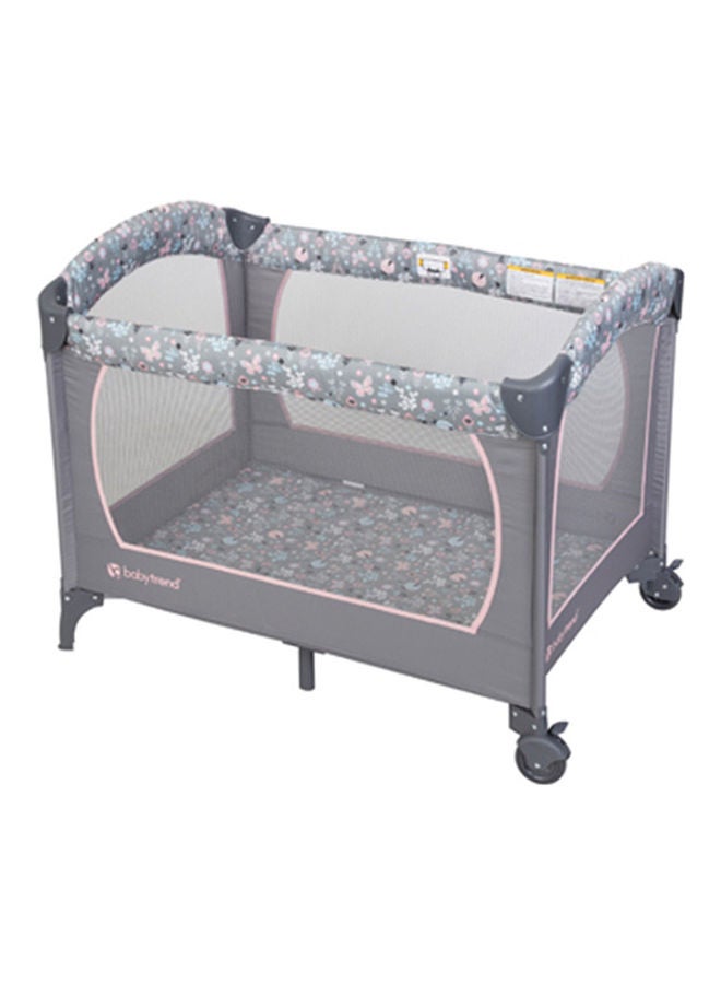 babytrend Nursery Center, Flutterbye - Grey/Pink  - Image 1