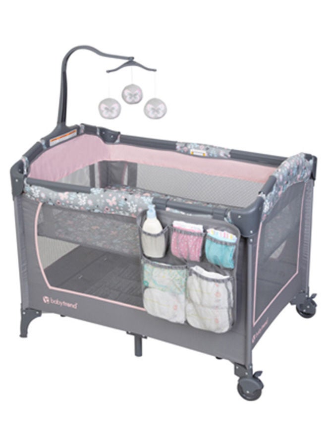 babytrend Nursery Center, Flutterbye - Grey/Pink  - Image 3