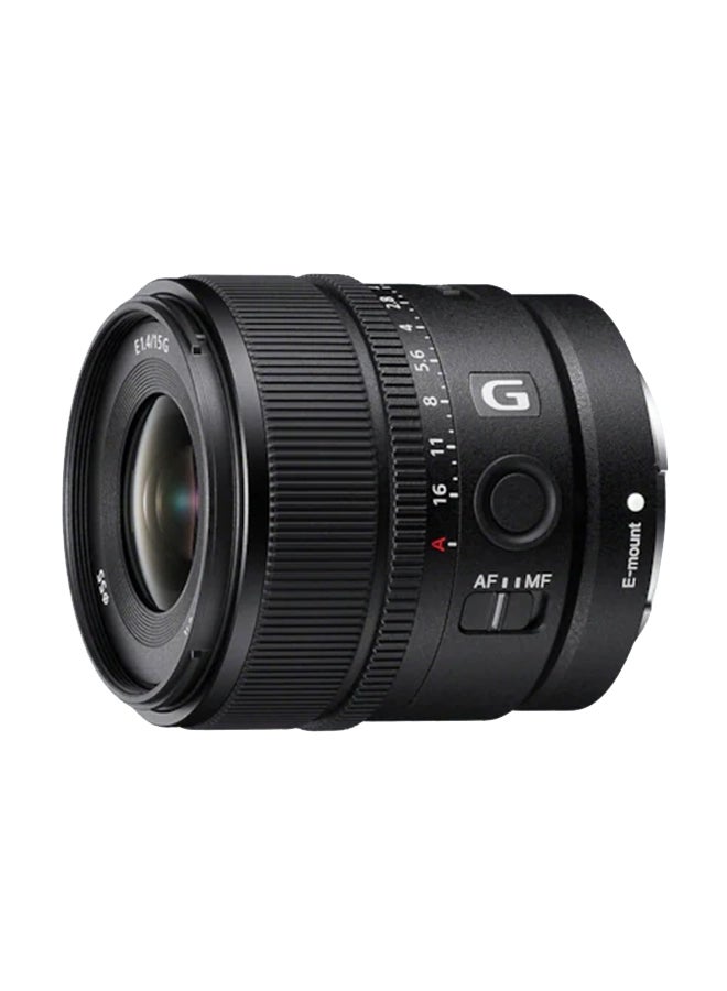Sony - E 15 mm F1.4 G APS C Wide Angle Prime Lens SEL15F14G, Black, One size - Image 1