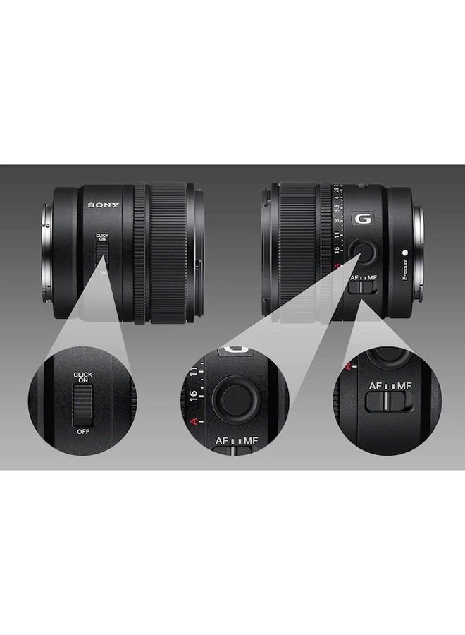 Sony - E 15 mm F1.4 G APS C Wide Angle Prime Lens SEL15F14G, Black, One size - Image 1