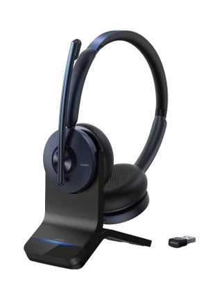 Anker PowerConf H700 With Charging Stand Bluetooth Headset Microphone Active Noise Cancelling Audio Recording And Meeting Transcription AI-Enhanced Calls Compatible For Conference Platforms Blue - v1669040687/N53360713A_1