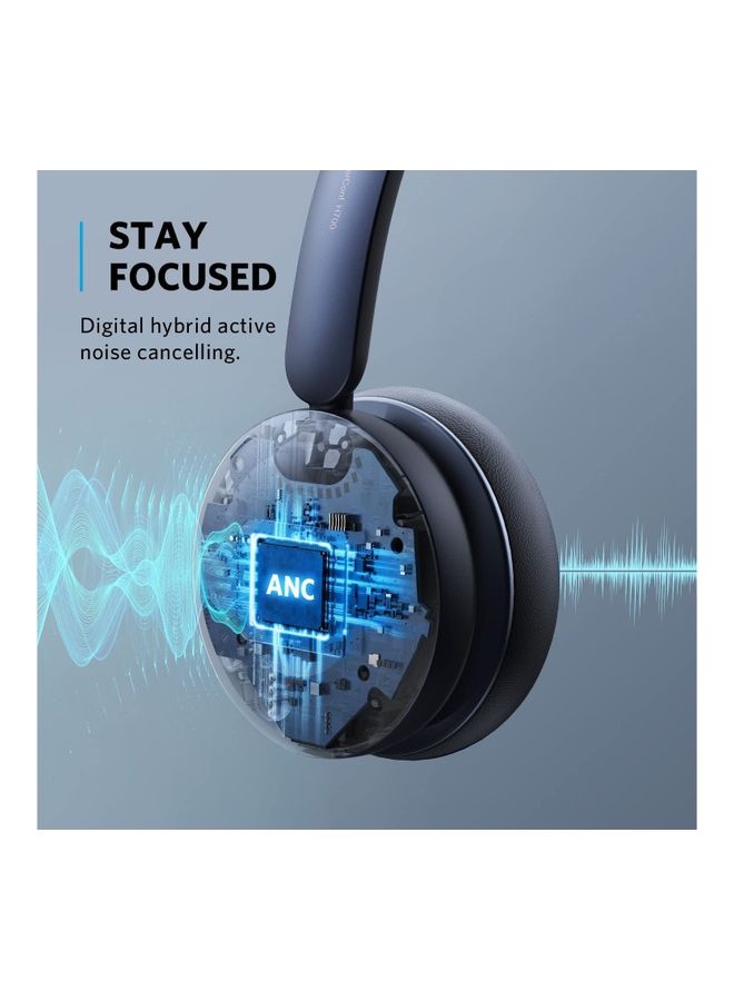 ساوند كور - سماعة Anker PowerConf H700 مع حامل شحن وميكروفون وخاصية إلغاء الضوضاء النشطة وتسجيل الصوت ونسخ الاجتماعات ومكالمات معززة بالذكاء الاصطناعي ومتوافقة مع منصات المؤتمرات - Image 1