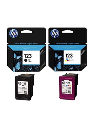 مجموعة مكونة من خرطوشتين حبر HP 123 الأصليتين باللون الأسود وثلاثي الألوان - view 2