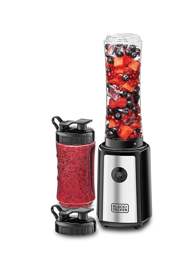 Sports Blender/Smoothie Maker, 6-Piece Set with 500ml & 300ml BPA-Free Sports Bottles, 21,500 RPM Turbo Speed, Stainless Steel Blades for Ice & Frozen Fruits, 500 ml 300 W SBX300-B5 Black/Silver/Clear - https://f.nooncdn.com/p/v1669040907/N38849954A_2.jpg?width=original