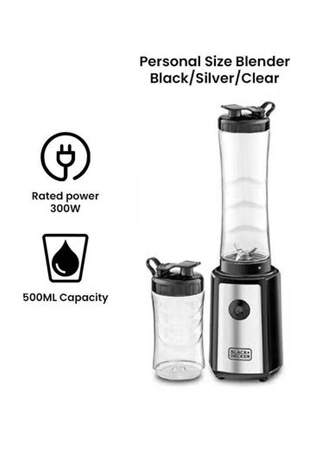 Personal Compact Sports Blender And Smoothie Maker 500 ml 300 W SBX300-B5 Black/Silver/Clear 