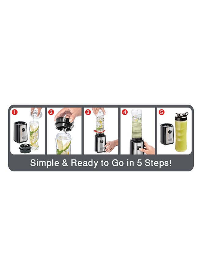 Sports Blender/Smoothie Maker, 6-Piece Set with 500ml & 300ml BPA-Free Sports Bottles, 21,500 RPM Turbo Speed, Stainless Steel Blades for Ice & Frozen Fruits, 500 ml 300 W SBX300-B5 Black/Silver/Clear - https://f.nooncdn.com/p/v1669040907/N38849954A_4.jpg?width=original